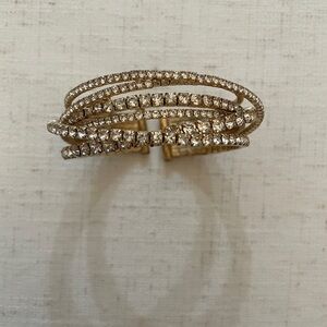 Elegant Gold and Silver Crystal Bracelet